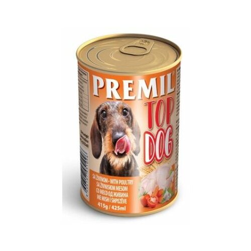 Premil Vlažna hrana u konzervi za pse Top Dog Chicken 24 x 415g Cene