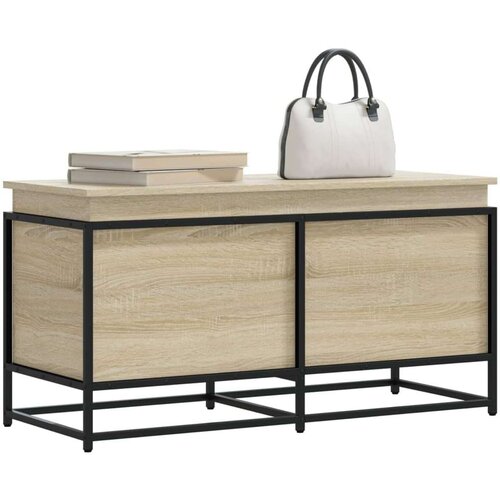 vidaXL Škatla s pokrovom sonoma hrast 100x40x51,5 cm inženirski les Cene