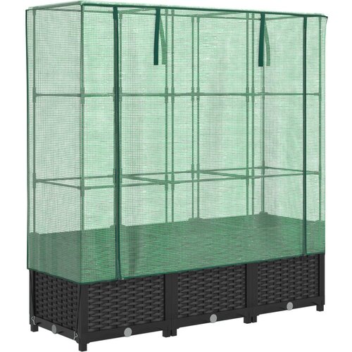 Maison Chic Visoka greda - Greda - Cvetlični Lonec s prevleko za rastlinjak videz ratana 120x40x138cm, (21789990) Cene