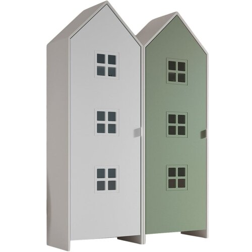 Vipack Bijela/zelena dječja garderoba 115x171,5 cm CASAMI BRUGES – Cijene