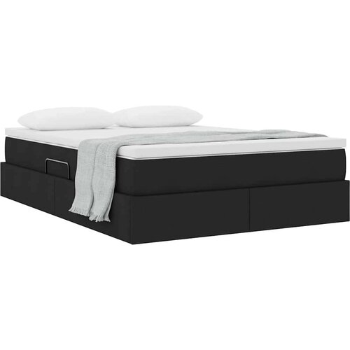  Krevet s madracem i skladi&amp;scaron;tem Crna 140 x 190 cm Poliester Slike