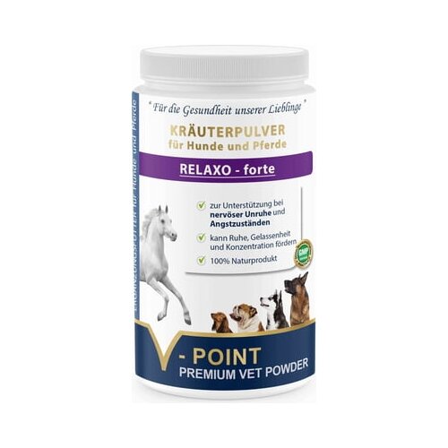 V-POINT RELAXO forte - premium zeli&amp;scaron;čni prah za pse in konje Slike