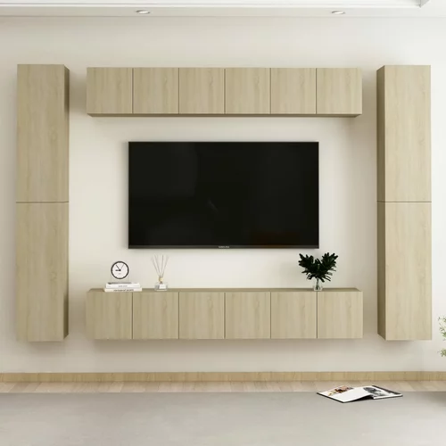 vidaXL Komplet TV omaric 10-delni sonoma hrast iverna plošča