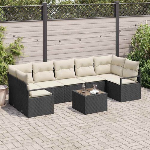  Set sofe 8 pcs Crna i Krema poliratan Cene
