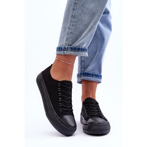 Boto Low Classic Sneakers on Platform Black Jazlyn Cene