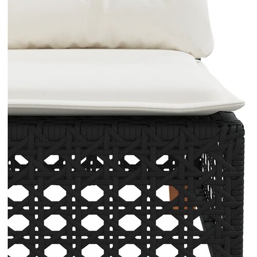  7-dijelni set vrtnih sofa od poliratana s jastucima crni Crna 55 x 55 x 36 cm Slike