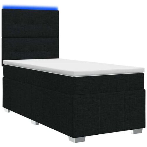 vidaXL LED okvir za krevet s madracem Crna 80 x 200 cm Tkanina - Crna 80 x 200 cm Pro&scaron;iveno gumbima Cijene