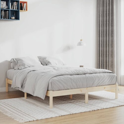 vidaXL Posteljni okvir brez vzmetnice 193x203 cm trdna borovina Cene