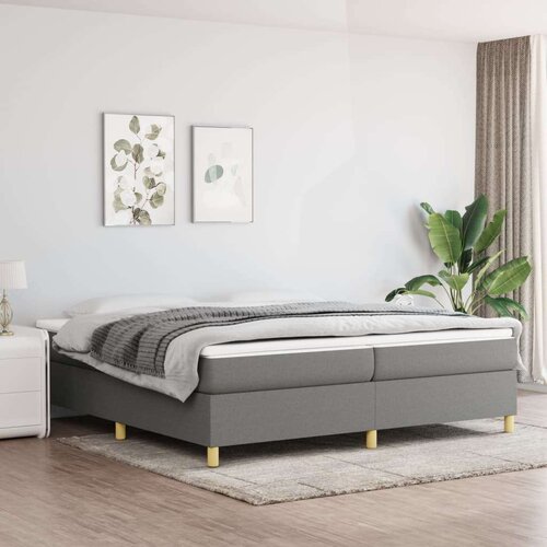  Za krevet s oprugama tamnosivi 200x200 cm od tkanine Slike