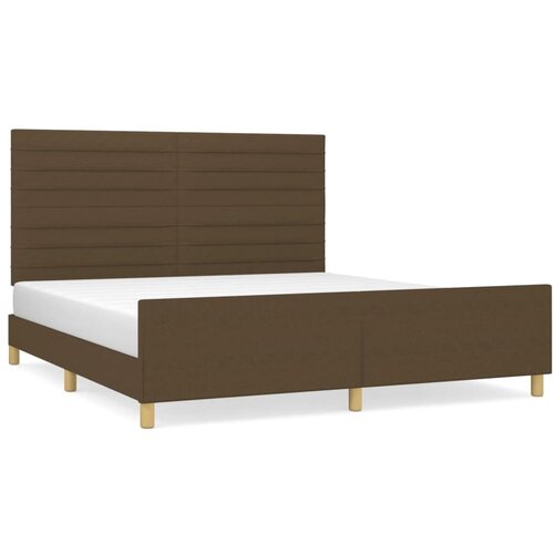 vidaXL Posteljni okvir z vzglavjem temno rjav 180x200 cm blago, (20905486) Cene