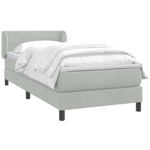 Box Spring krevet s madracem svijetlo sivi 80x210 cm bar&amp;scaron;un Slike