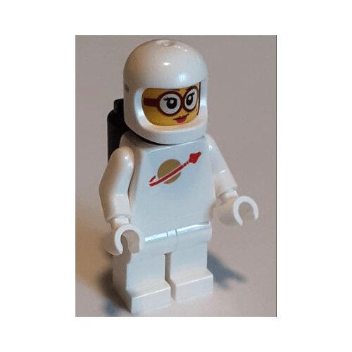 Lego classic space SP144 - white with black air tanks, female, glasses Slike