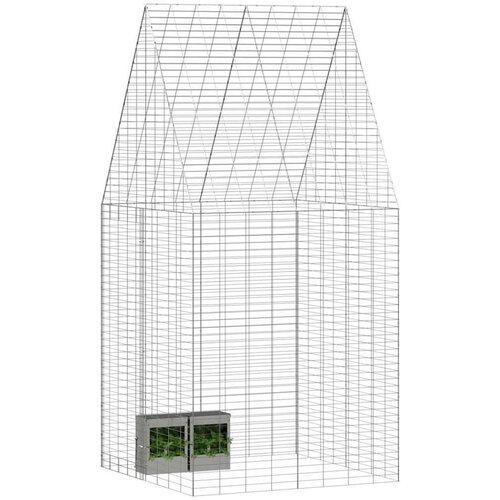  Kavez za zečeve Srebrno 100 x 100 x 210 cm Cinkani čelik Slike