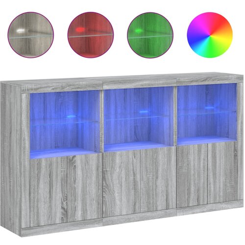 Maison Chic Komoda - Predalnik z LED lučkami siva sonoma 181,5x37x100 cm, (21719058) Cene