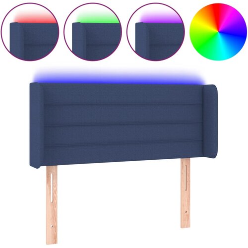Maison Chic LED Posteljno vzglavje - Vzglavna omarica - Nočna omarica modro 103x16x78/88 cm blago, (21710078) Slike