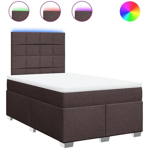 vidaXL Box spring postelja z vzmetnico temno rjava 120x190 cm blago, (21321351) Cene