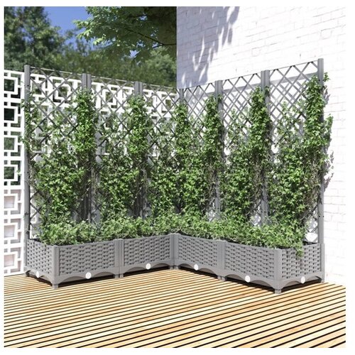  Vrtna sadilica s re&scaron;etkom svjetlosiva 120x120x121 5 cm PP Cijene