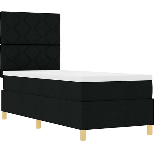 Krevet s opruga kutije s uzglavljem Crna 80 x 200 cm tkanina Slike
