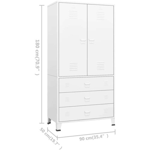 VidaXL Ormar bijeli 90 x 50 x 180 cm metalni Slike
