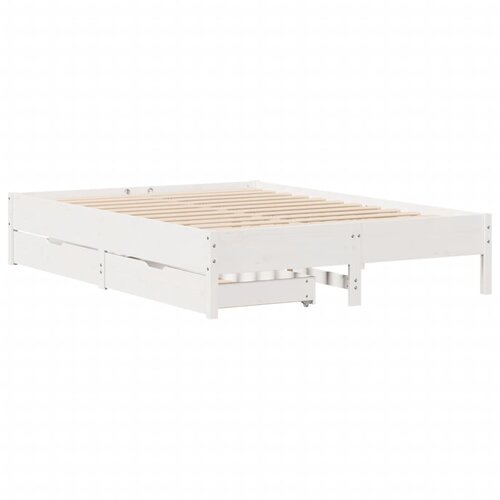 vidaXL Posteljni okvir bel 120x190 cm trdna borovina, (21305486) Cene