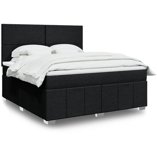 vidaXL Box spring postelja z vzmetnico črna 180x200 cm blago Cene