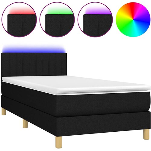  box spring s madracem LED crni 80 x 200 cm od tkanine Slike