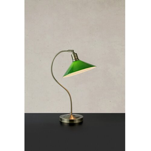 Marksl&amp;ouml;jd Zelena/medeninasta namizna svetilka s steklenim senčilom (vi&amp;scaron;ina 49 cm) Vela &amp;ndash; Slike