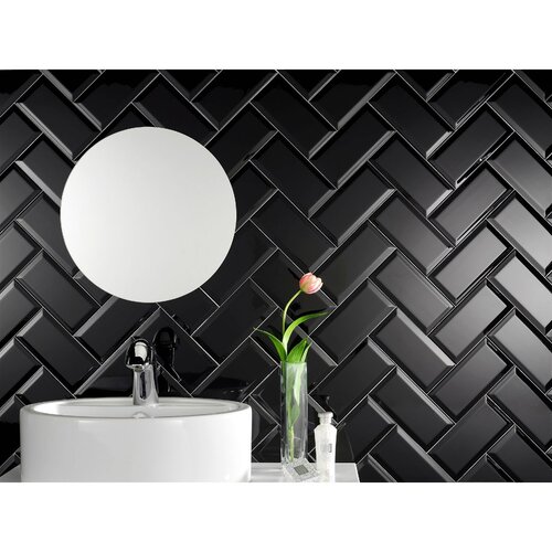 Fabresa METRO BISELADO NEGRO 10x20 CRNA 1m2 Cene