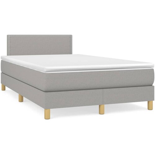 VidaXL Krevet s oprugama i madracem svjetlosivi 120x190 cm od tkanine Slike