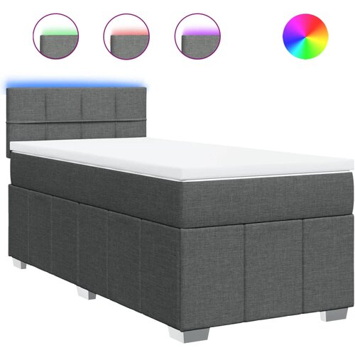 Maison Chic Box spring postelja - Vzmetna postelja z vzmetnico temno siva 80x200 cm blago SL4754, (21902294) Cene