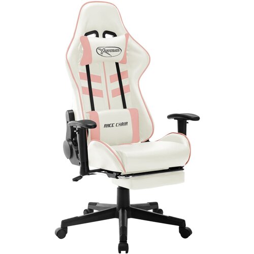 vidaXL Gaming stol belo in roza umetno usnje Cene