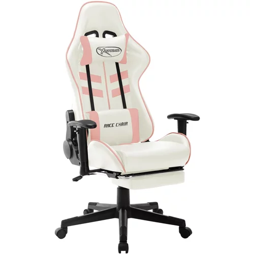 vidaXL Igraća stolica od umjetne kože bijelo-ružičasta