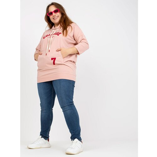 Fashion Hunters Dusty pink long plus size cotton blouse Slike