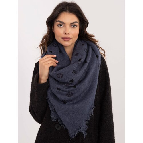 Fashionhunters Dark blue women's scarf with print Slike