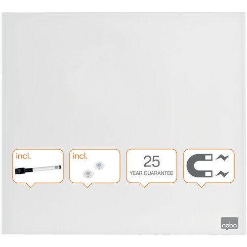 Nobo Tabla steklena 300x300 diamond magnetna bela 1903956, (5000347962) Slike