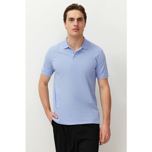 Trendyol Lilac Men's Regular/Normal Fit Textured Polo Neck T-Shirt Cene
