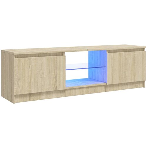 Maison Chic TV omarica - TV stojalo - Televizijska omarica z LED lučkami sonoma hrast 120x30x35,5 cm, (21700531) Slike