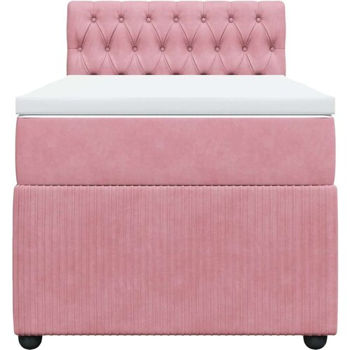 VidaXL Box spring krevet s madracem ružičasti 80 x 200 cm bar&amp;scaron;unasti Slike