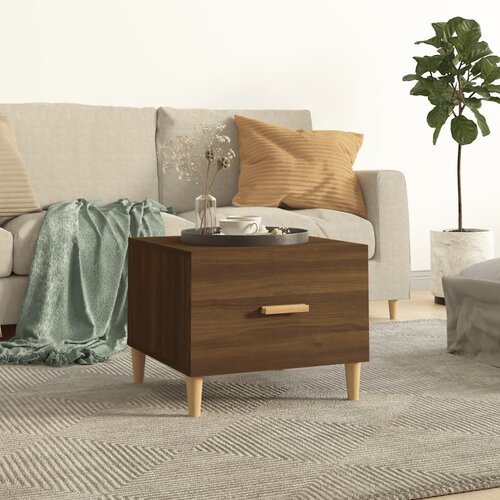  Stolić za kavu smeđa boja hrasta 50x50x40 cm konstruirano drvo Cijene
