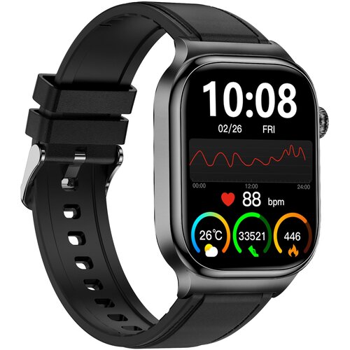 INF 2,04-palčna pametna ura AMOLED visoke ločljivosti z nadzorom zdravja Black, (5000129894) Cene