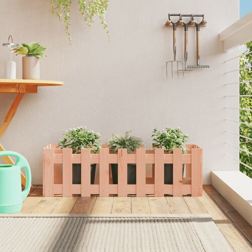 vidaXL Vrtna visoka greda z ograjico 100x30x30 cm trden les douglas Cene