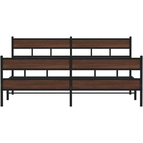 vidaXL Metalni okvir kreveta bez madraca smeđa boja hrasta 180x200 cm Cene