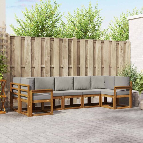  Set vanjskih sofa 7 kom. Prirodna i svjetlosiva Cene