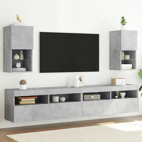 TV ormarići s LED svjetlima 2 kom siva boja betona 30,5x30x60cm