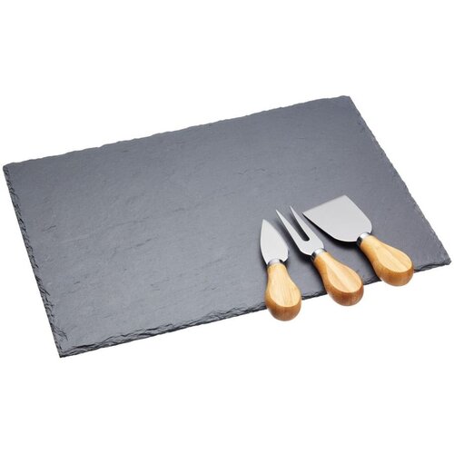 Kitchen Craft Komplet noža za sir in deske za rezanje iz skrilavca , 35 x 25 cm Slike