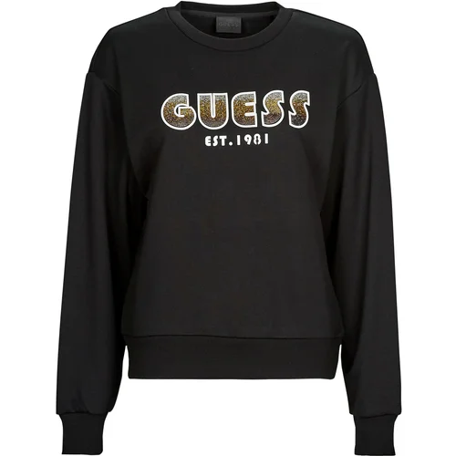 Guess Puloverji CN SHADED LOGO SWEATSHIRT Črna