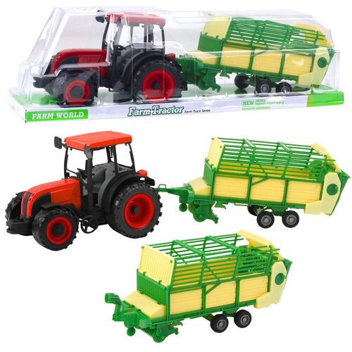  Poljoprivredni traktor sa zeleno-žutom prikolicom, crveni 50 cm Cene