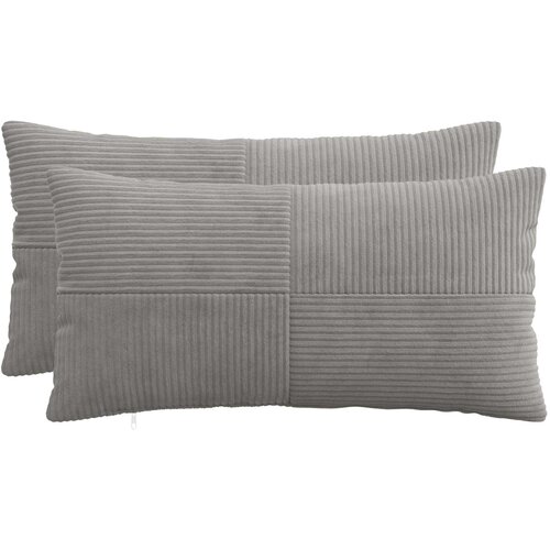  Presvlaka za jastuk 2 pcs ALMELO Svjetlosiva 40 x 80 cm Kord Cene