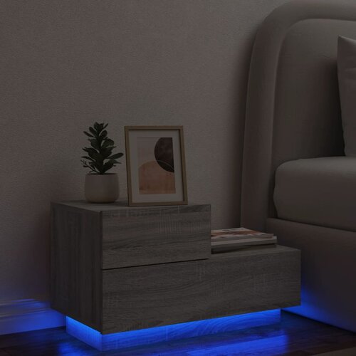 vidaXL Noćni ormarić s LED svjetlima boja hrasta sonome 70x36x40 5 cm Cijene