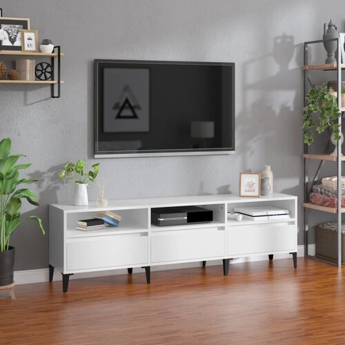 vidaXL TV omarica visok sijaj bela 150x30x44,5 cm inženirski les Cene